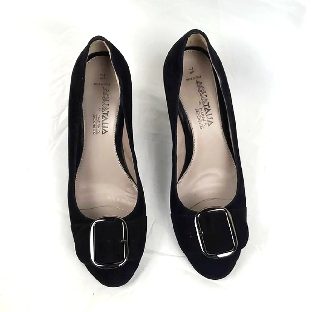 Aquatalia Black Suede Heels‎